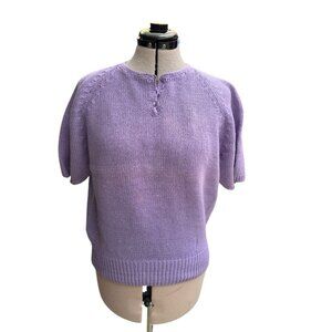 Vintage 1980s Club Classic Short Sleeved Sweater Lilac Size M